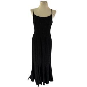 NWT Y2K 2000s Black Backless Shimmer Gown Sz 12 Whimsigoth Witchy Vintage Prom